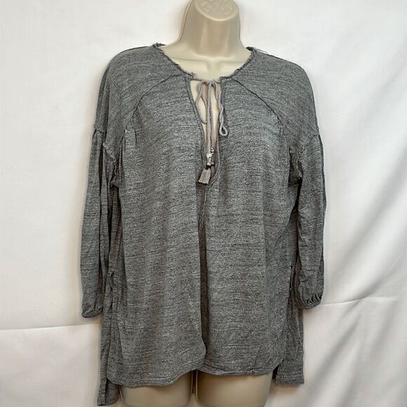 Free People We the Free Just a Henley gray knit tunic top size XS - Picture 3 of 14